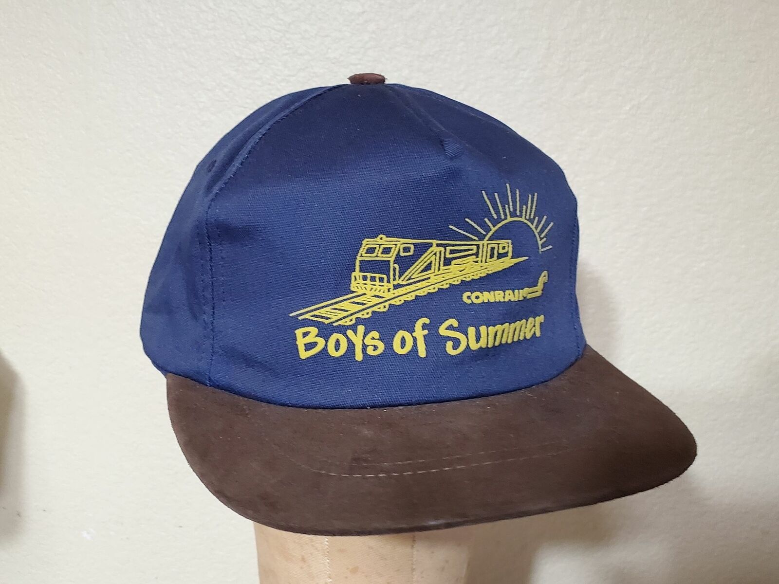 Conrail Boys of Summer baseball cap hat blue/brown suede NEW