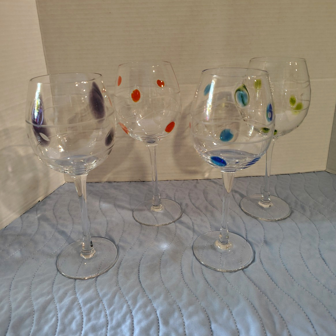 Momo Panache Paradise Crystal Wine glasses Retired set of 4 Momo Panache Paradise Crystal Wine glasses Retired set of 4