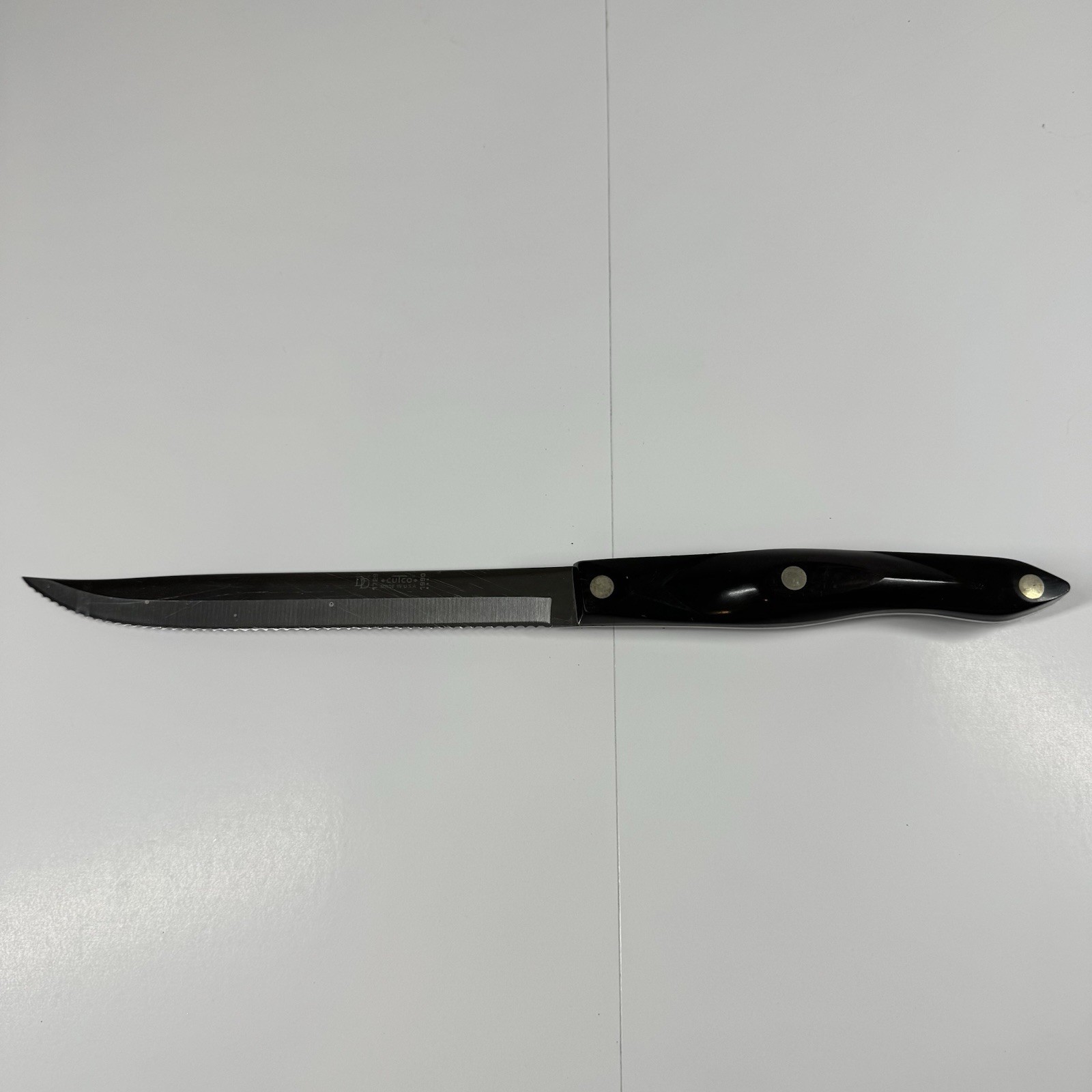 Cutco 1729 DD 1990 Serrated Carving Knife | Black Pearl Handle | Made in USA