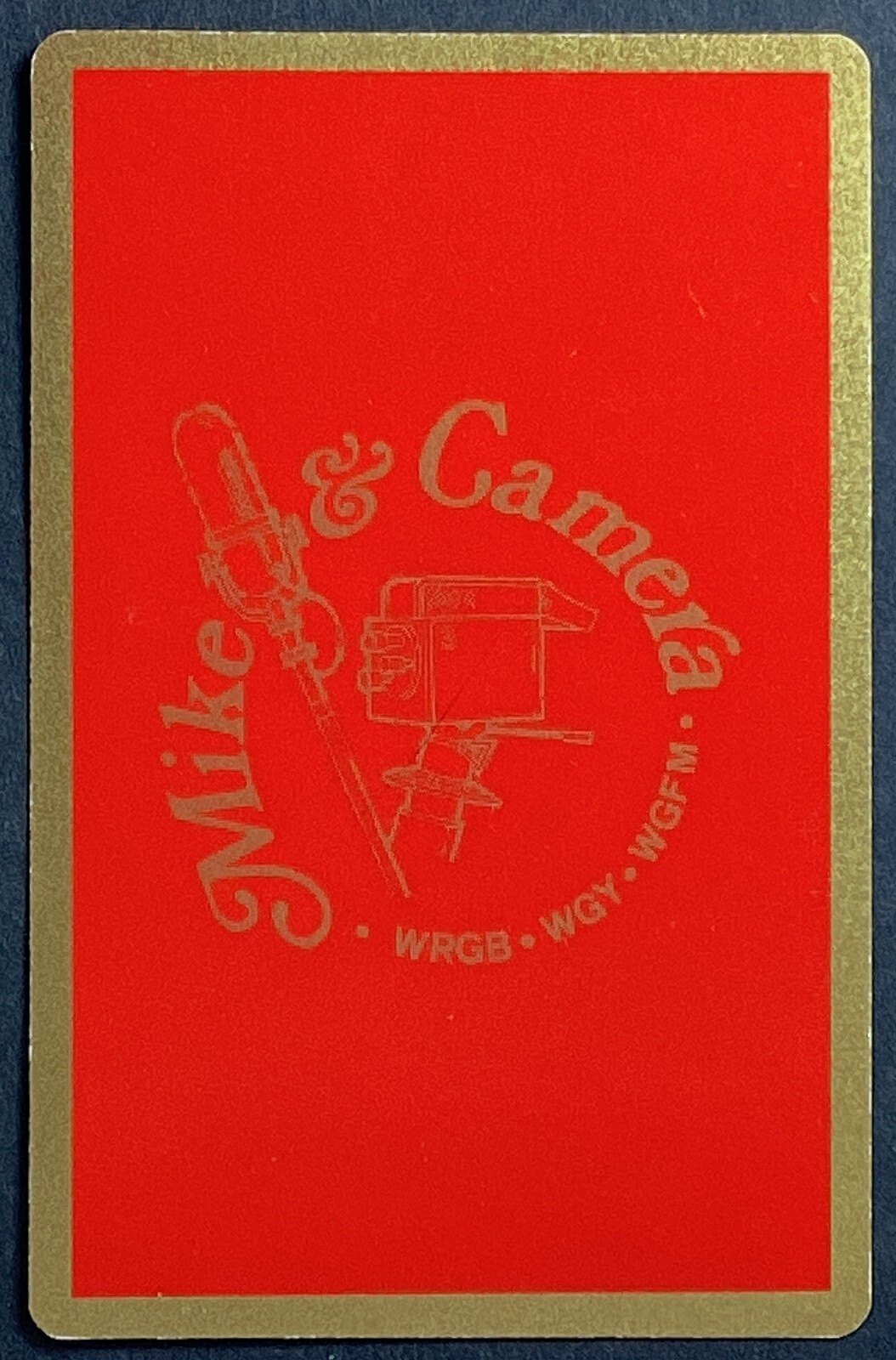 Mike & Camera WRGB WGY WGFM New York Ad VTG Single Swap Playing Card 8 Spades
