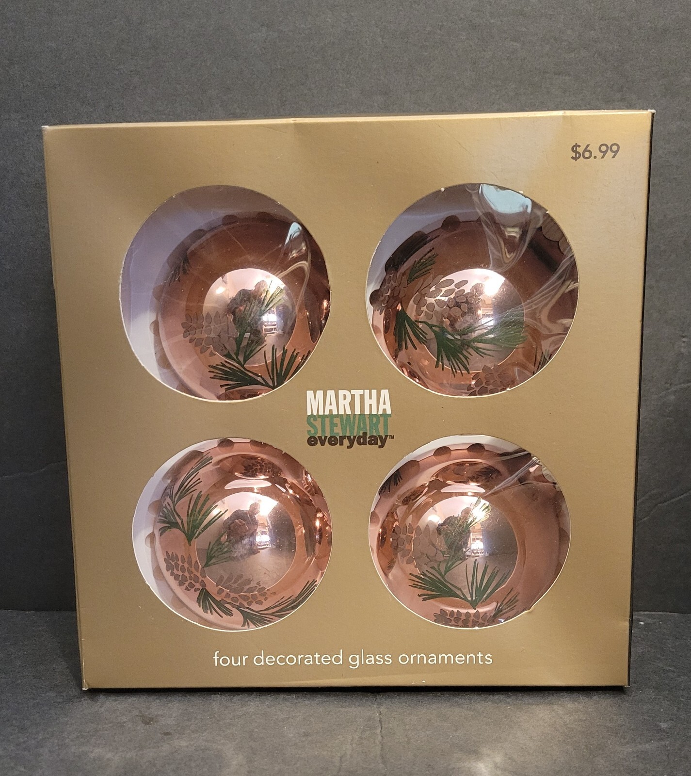 Vtg 2002 Martha Stewart Woodland Holiday Glass Christmas Ornaments 4 Pink 2.63\ Vtg 2002 Martha Stewart Woodland Holiday Glass Christmas Ornaments 4 Pink 2.63\