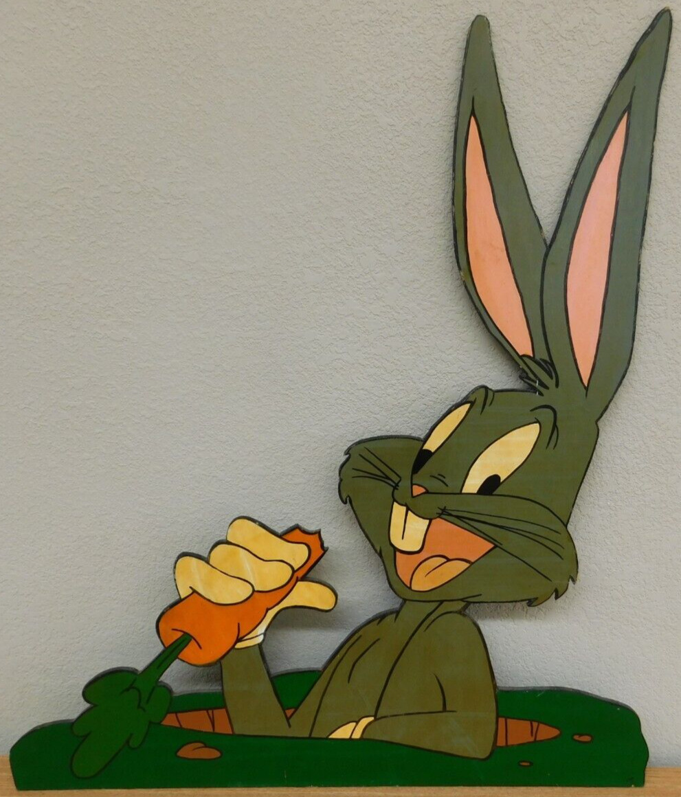 VTG 1999 Custom Cut Wood Cutout Looney Tunes Bugs Bunny Dean '99 One Of A Kind