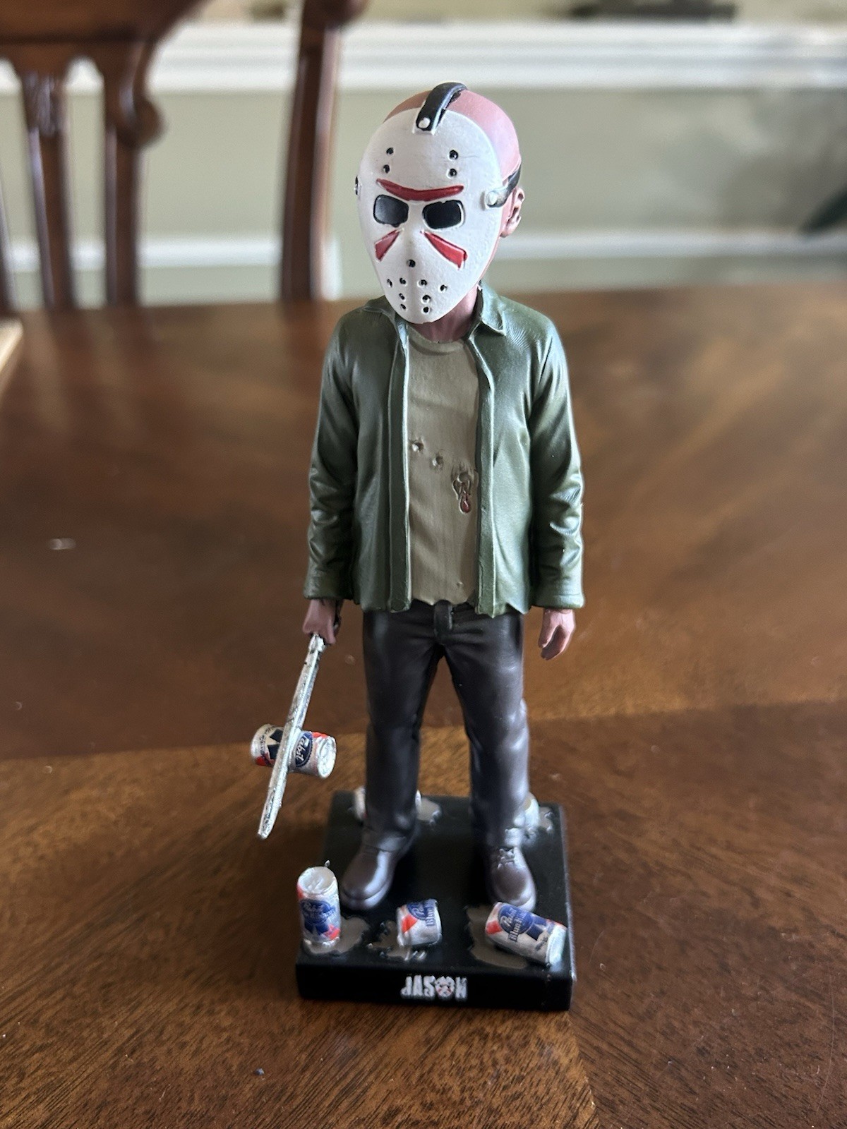Pabst Blue Ribbon x Friday The 13th Jason 7” Bobblehead Limited Halloween PBR