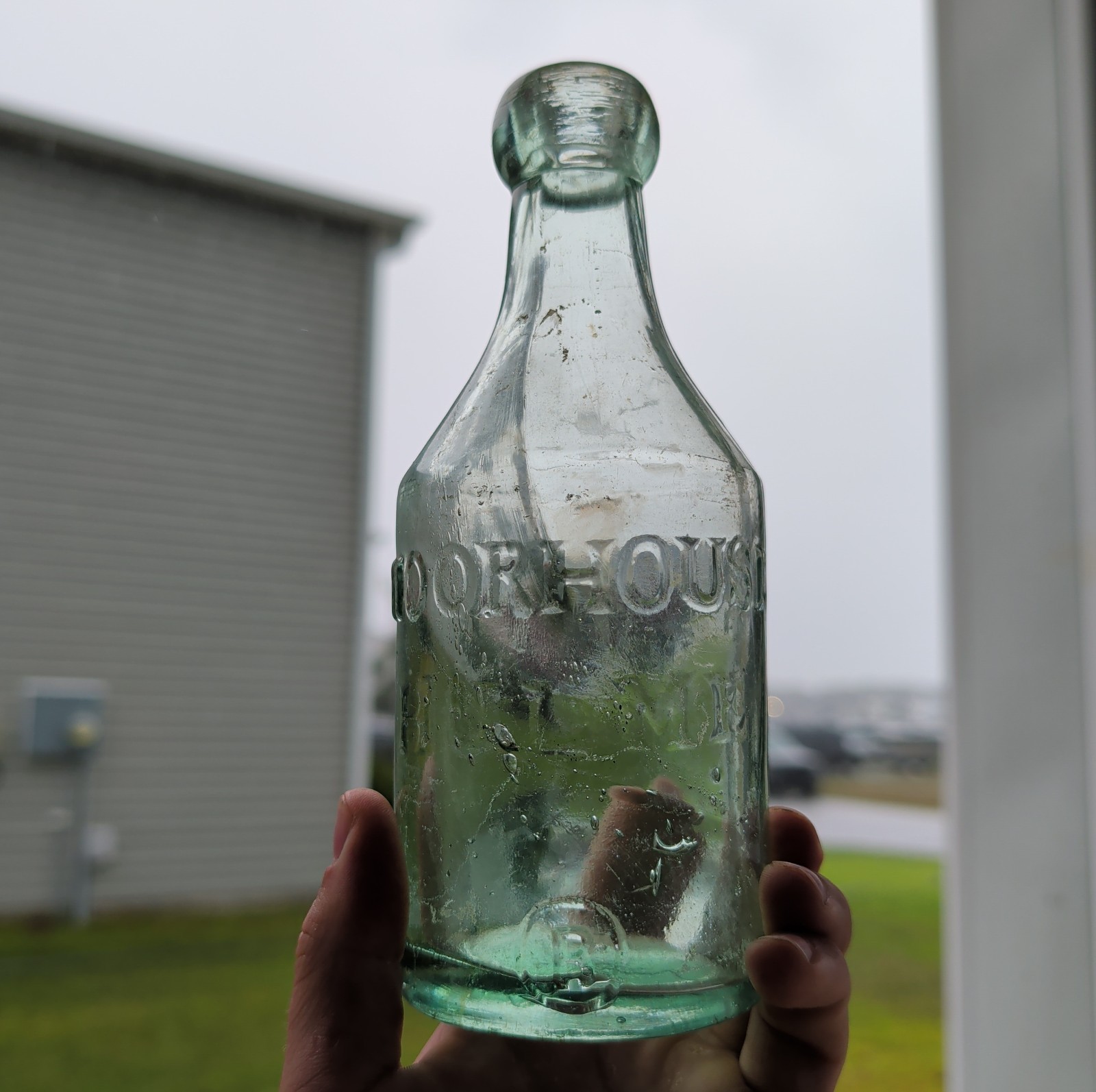 Antique Applied Blob Moorhouse Hulme Beer Bottle Manchester B In Circle