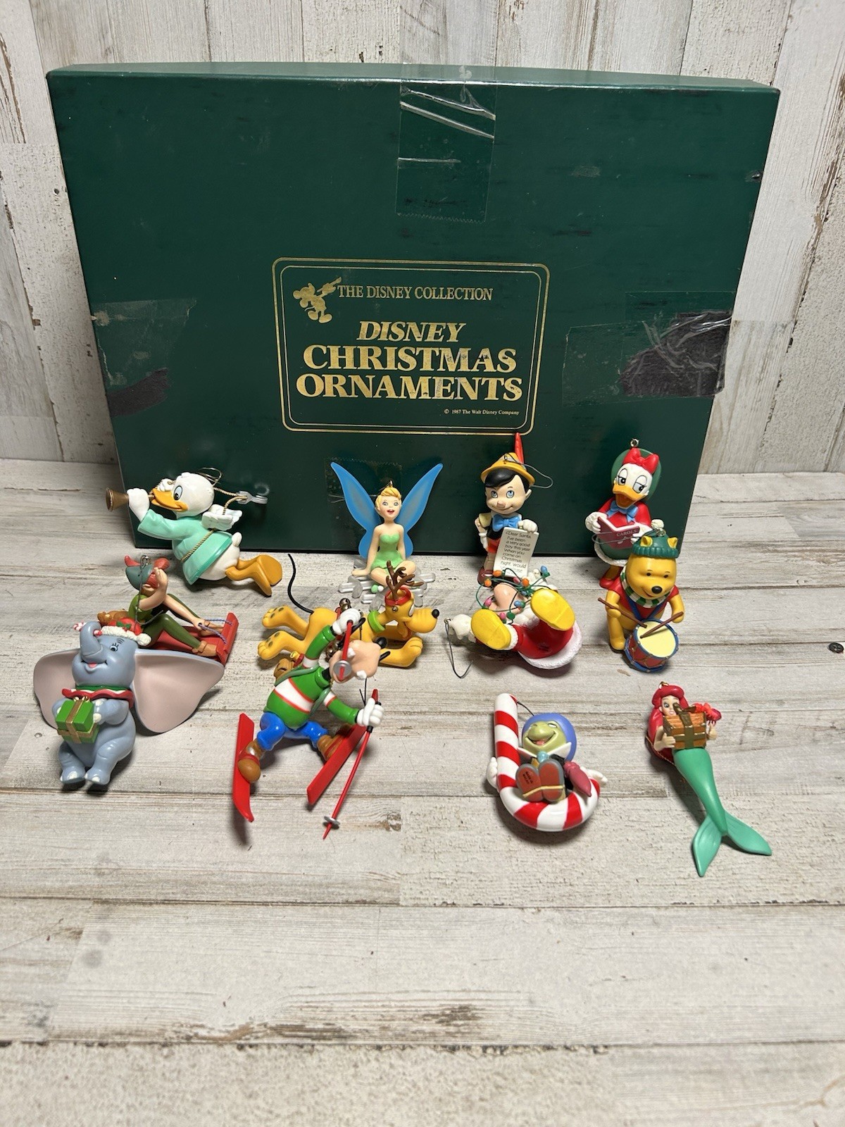 1987 Disney Christmas Ornaments Collectors Edition Set of 12 Original Box