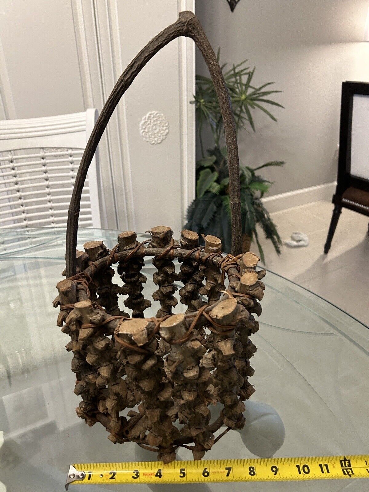 Primitive Adirondack Twig Mushroom Foraging Basket