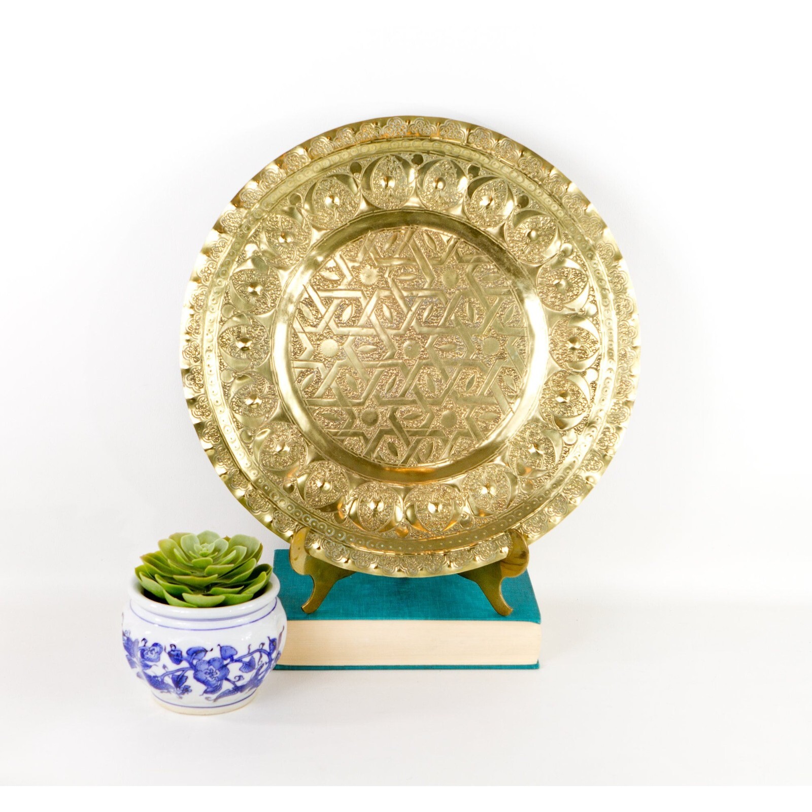 Vintage Heavy Brass Tray 15.75\