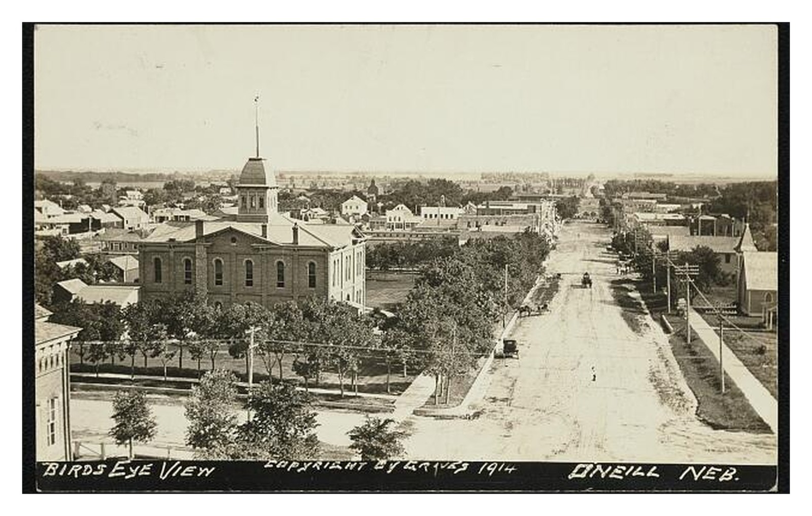 O'Neill Nebraska Bird's-eye View Standard Postcard