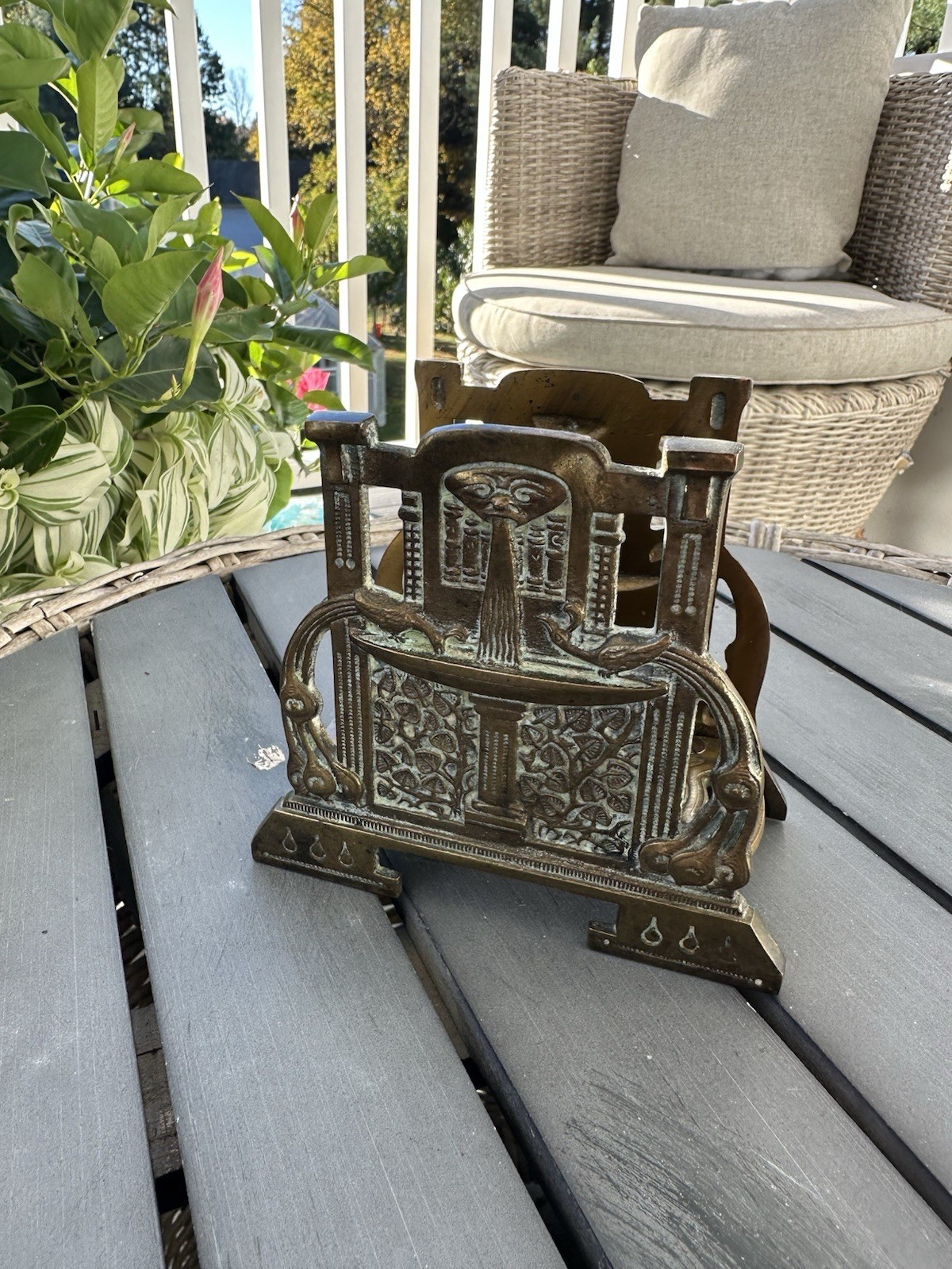 Antique Art Nouveau Brass Letter Rack / Judd Co. #6728 c. 1910 / 4.5”