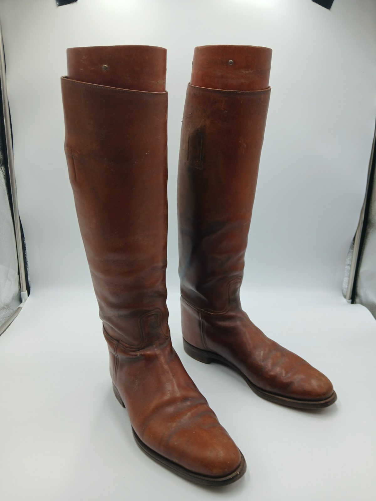 Vintage Military Size11 B  Brown Leather Cavalry Riding Boots New York City 