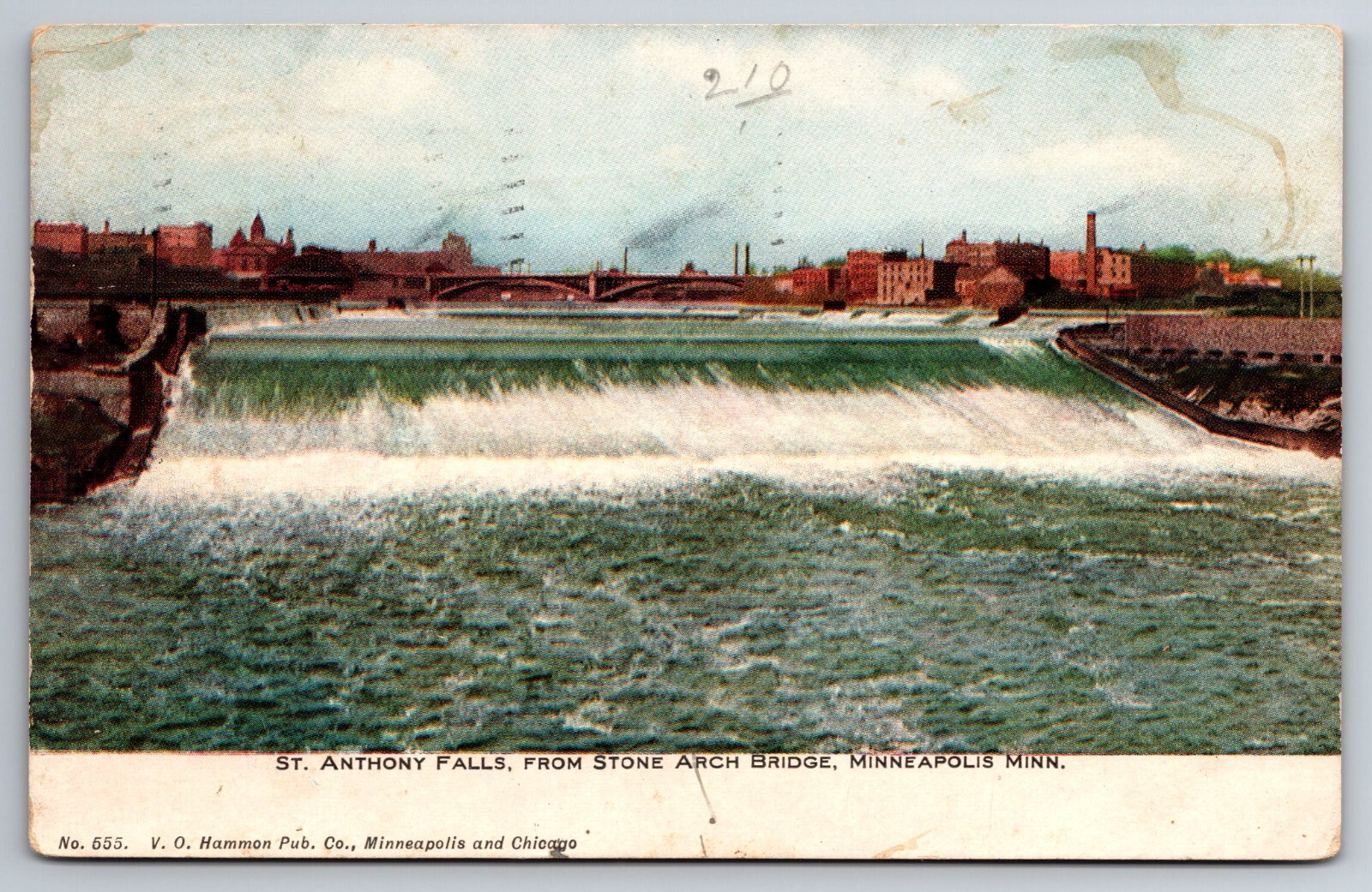 Vintage Postcard MN Minneapolis St Anthony Falls c1910 Divided Back ~11546