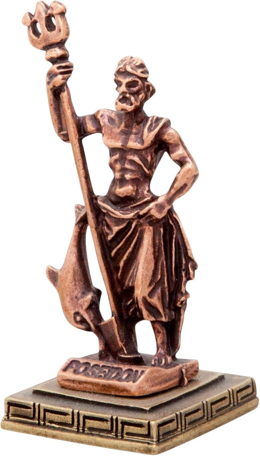 Poseidon God of Sea Miniature Statue Greek Mythology Metal Figurine