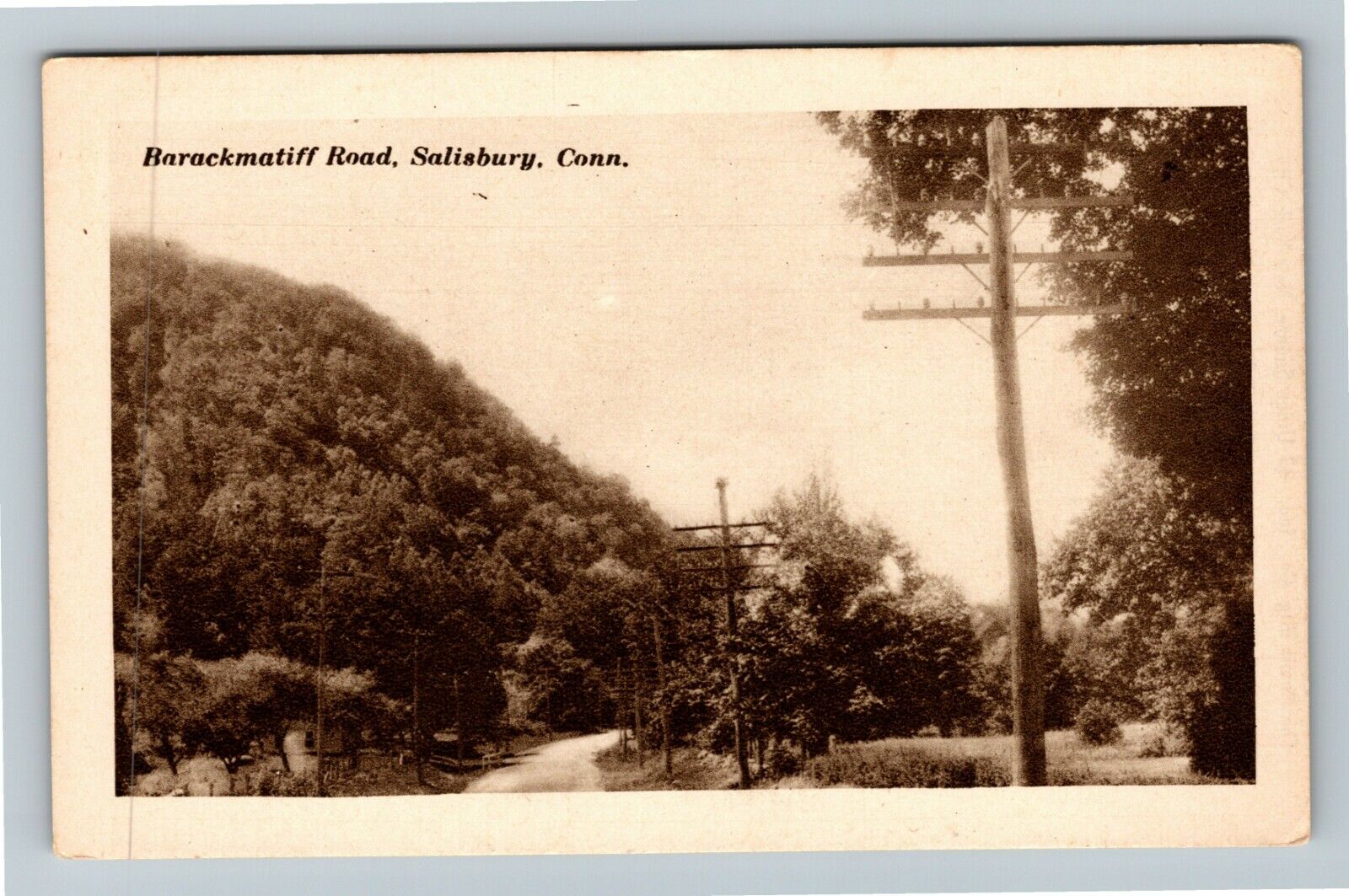 Salisbury CT-Connecticut, Barackmatiff Road, Vintage Postcard