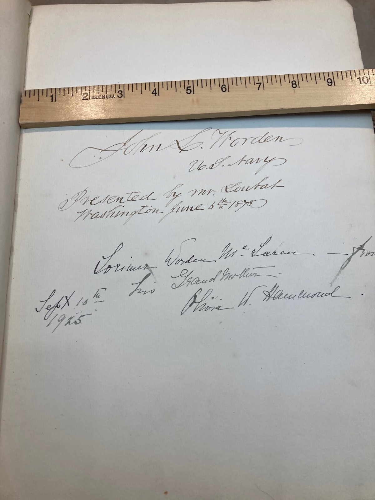 Civil War Union Admiral JOHN L. WORDEN signed book personally owned Amazing 