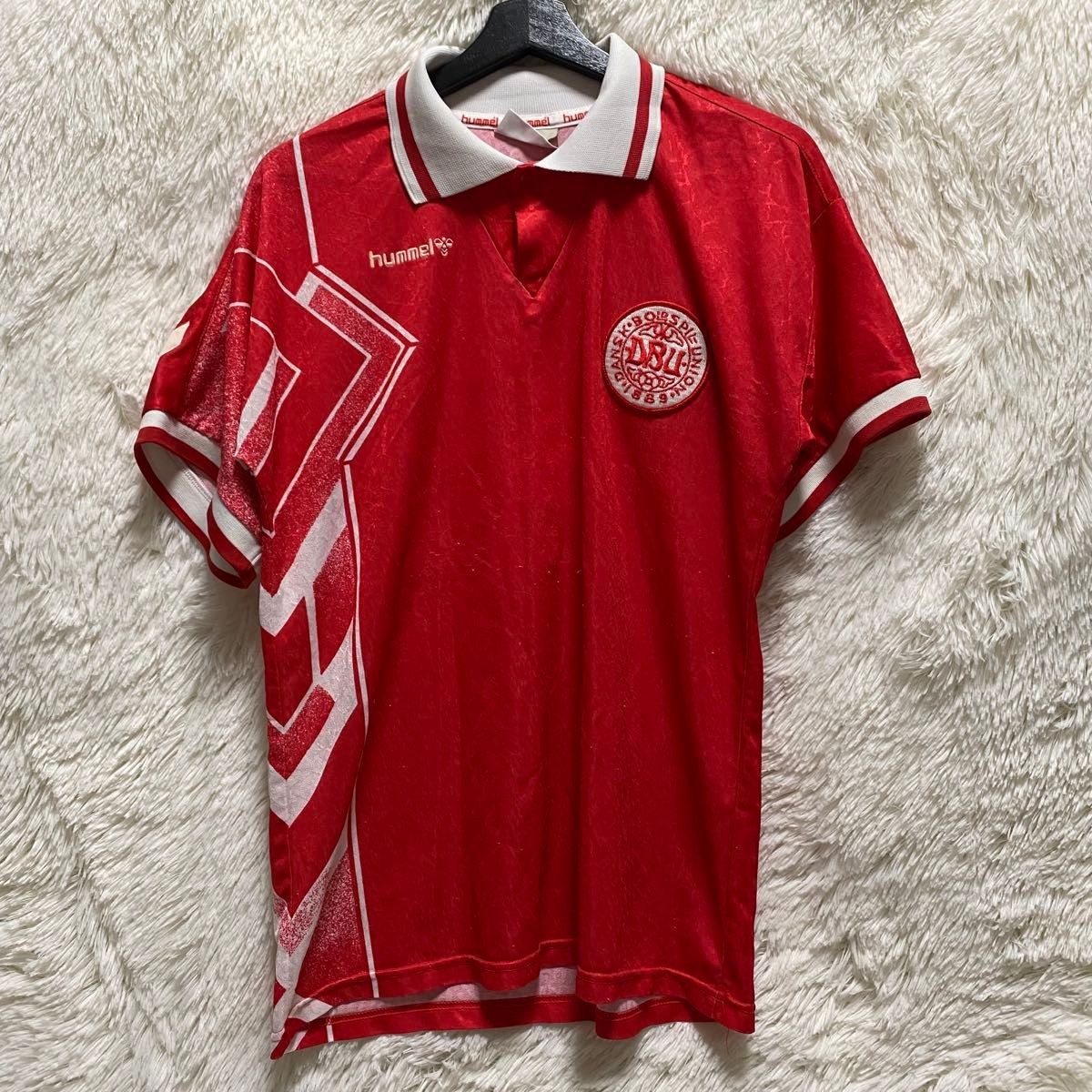 Hummel Denmark 1998 National Team Uniform Red White M Size From Japan
