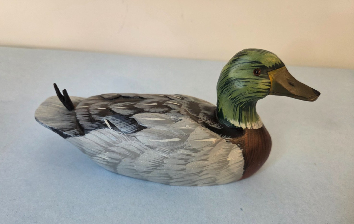 Genuine Hand carved and painted wooden duck decoy Genuine Hand carved and painted wooden duck decoy