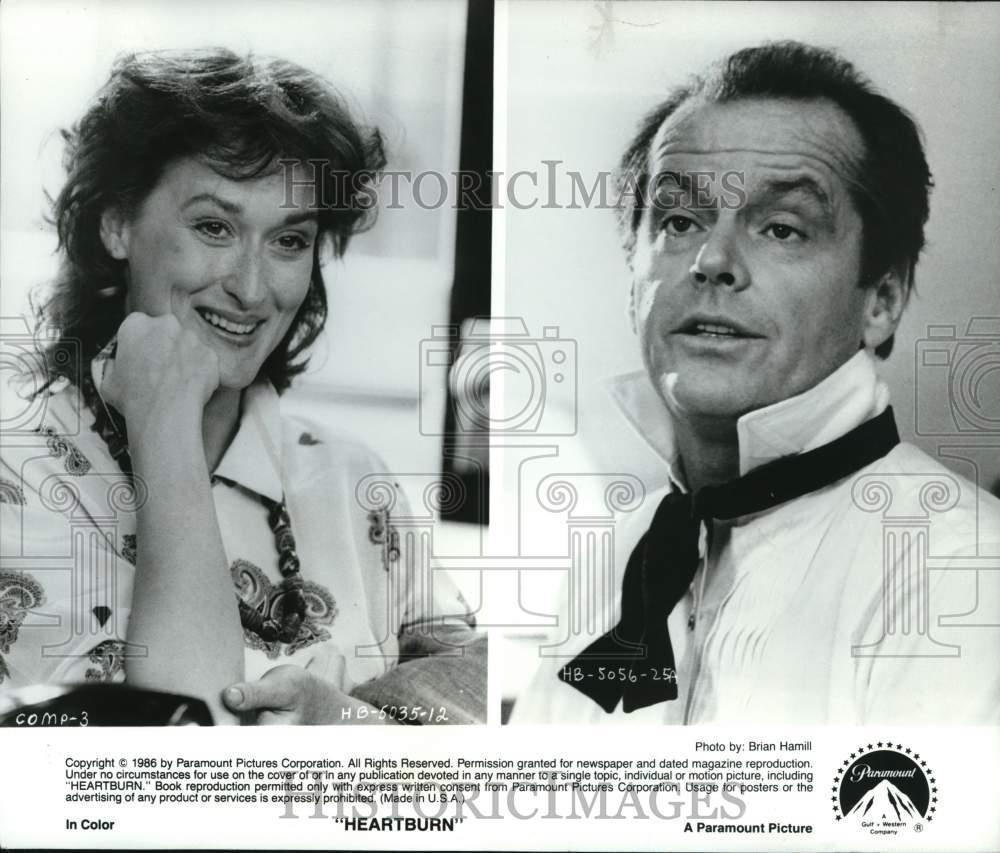 1986 Press Photo Meryl Streep and Jack Nicholson star in \