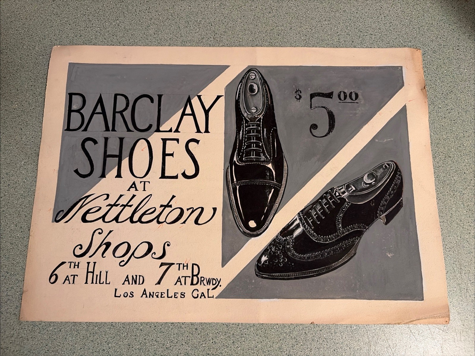 Original 1920’s Barclay Shoes Advertising Art 10” X 14” LA Student Sketch Work