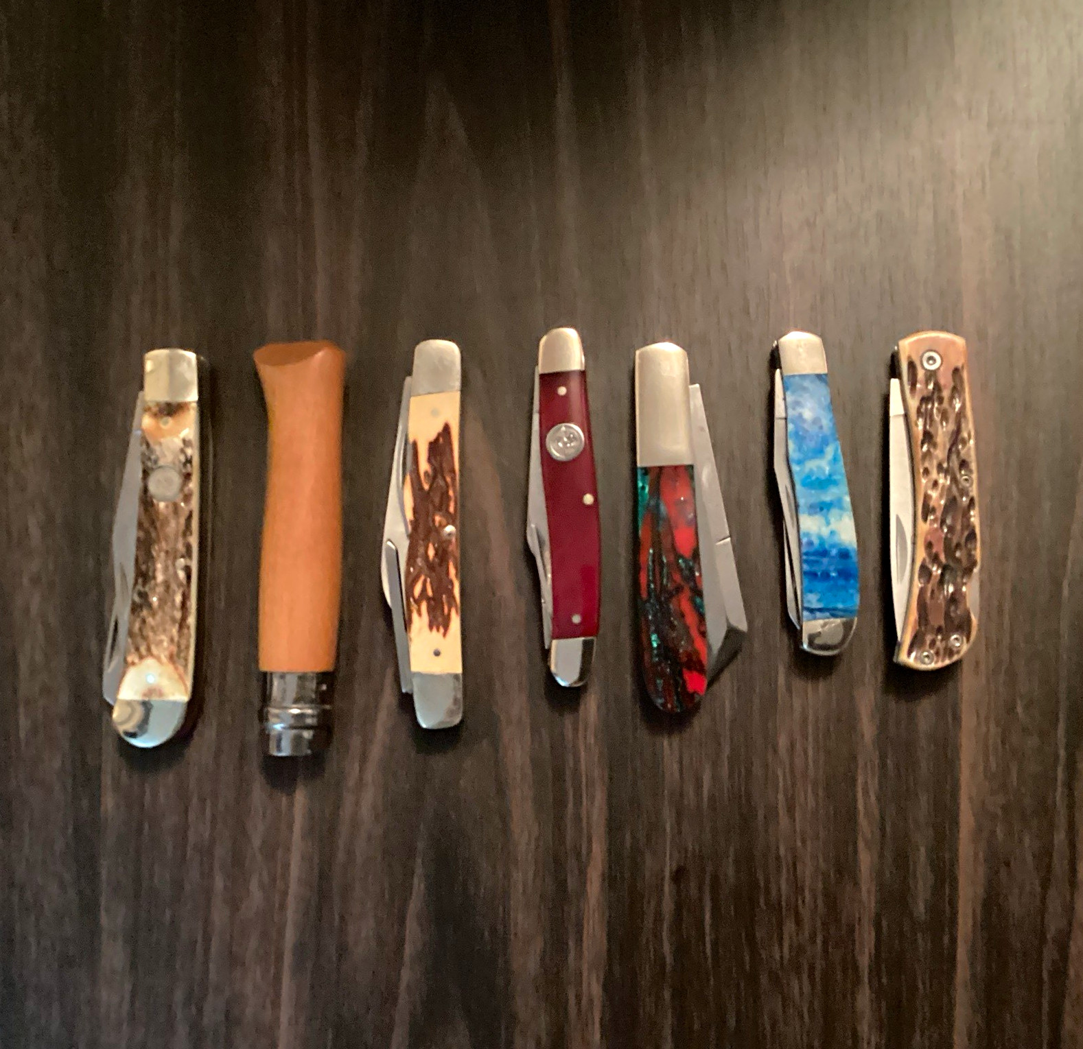 7-Pc Pocketknife Lot Manual Slipjoint SS Clip/Pen Plain/Serrated Bottle Opener