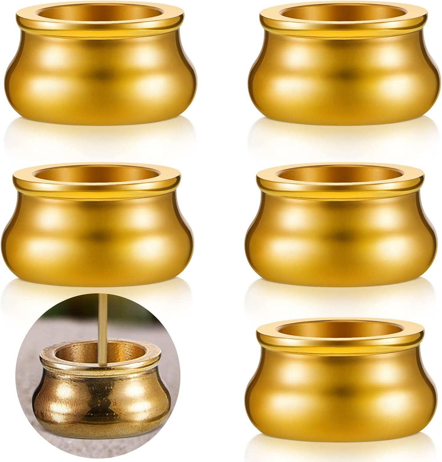 Suclain 6 Pcs Incense Burner Holder Mini Incense Cone Stick Burner Brass Holder