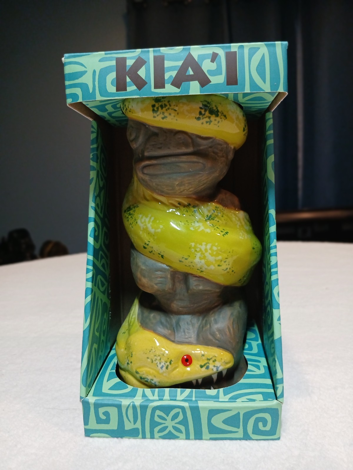Chris Shima Ceramics Trader Vic\'s Kiai Tiki Mug Hawaiian Yellow Moray Eel 1st Ed