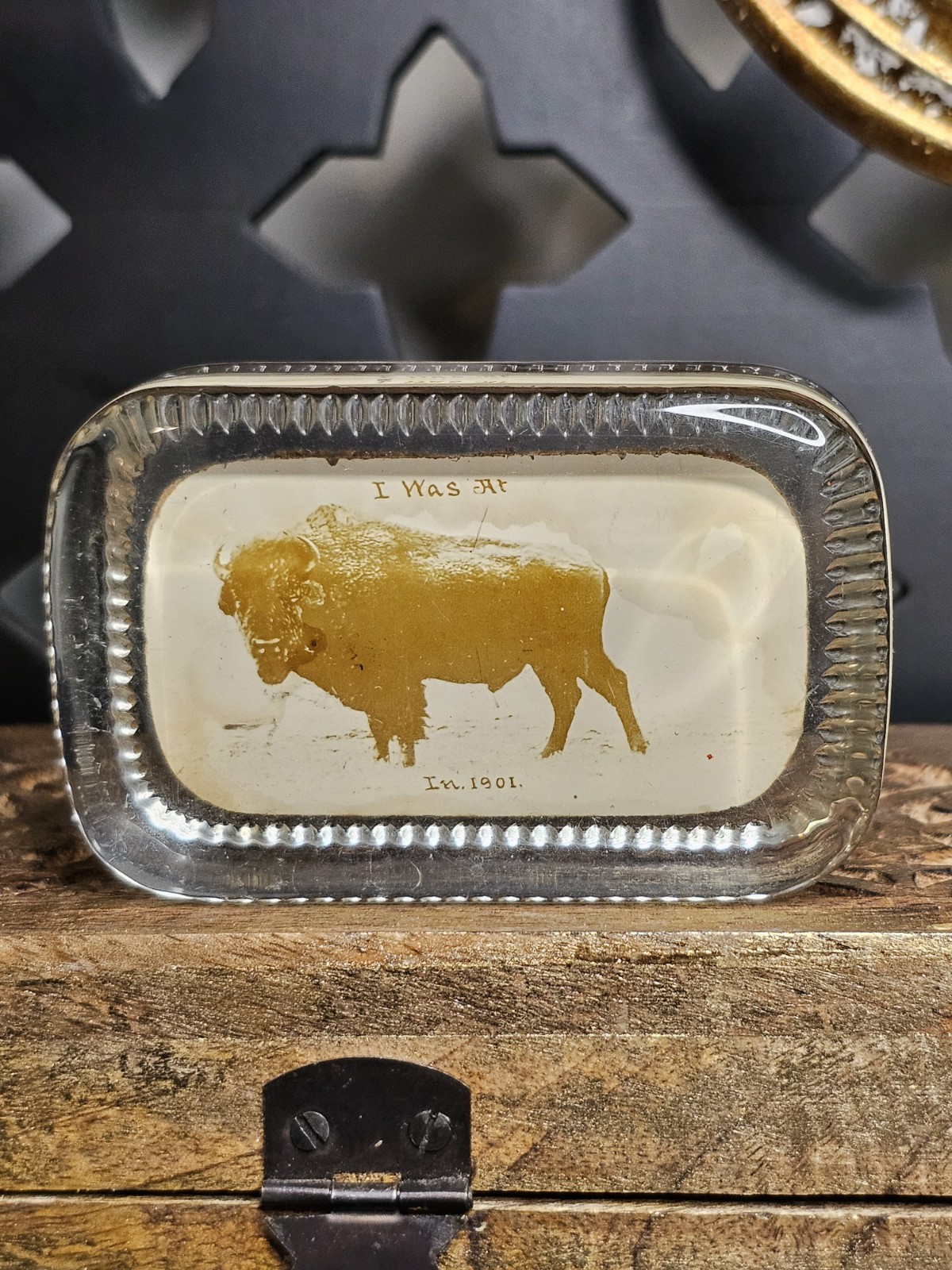 1901 Pan-American Exposition Glass Paperweight Buffalo NY W.F. Weingar Co.