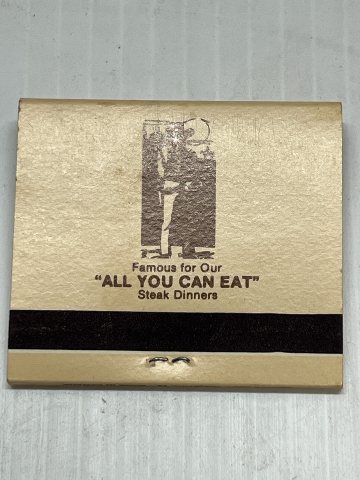Vintage 30 Strike Matchbook Cover - Cattle Rustlers Steak House TX & OK