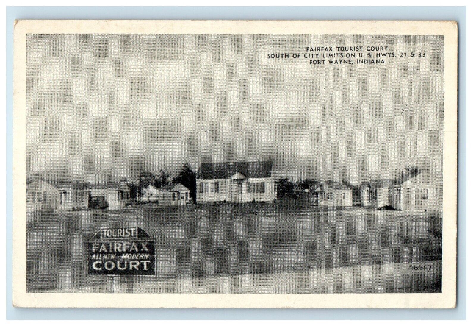 c1930\'s Fairfax Tourist Court Fort Wayne Indiana IN Unposted Vintage Postcard
