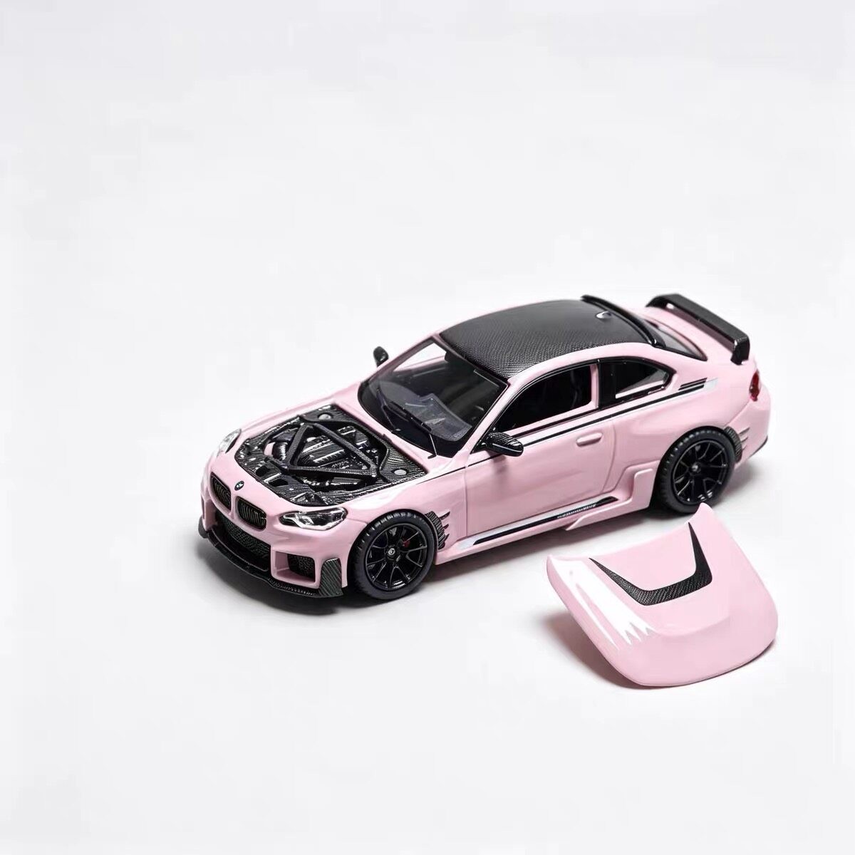1/64 M2 Modified Custom Hood Open Diecast Car Model Miniature