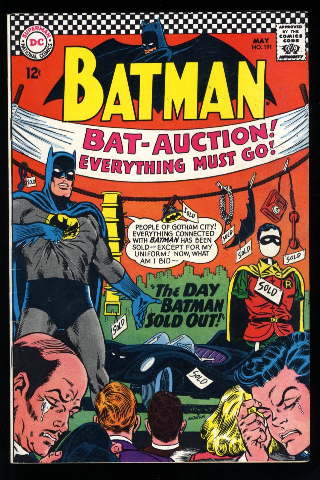 Batman #191 VF+ 8.5 1st Print Infantino/Anderson Cover Moldoff Art DC Comics