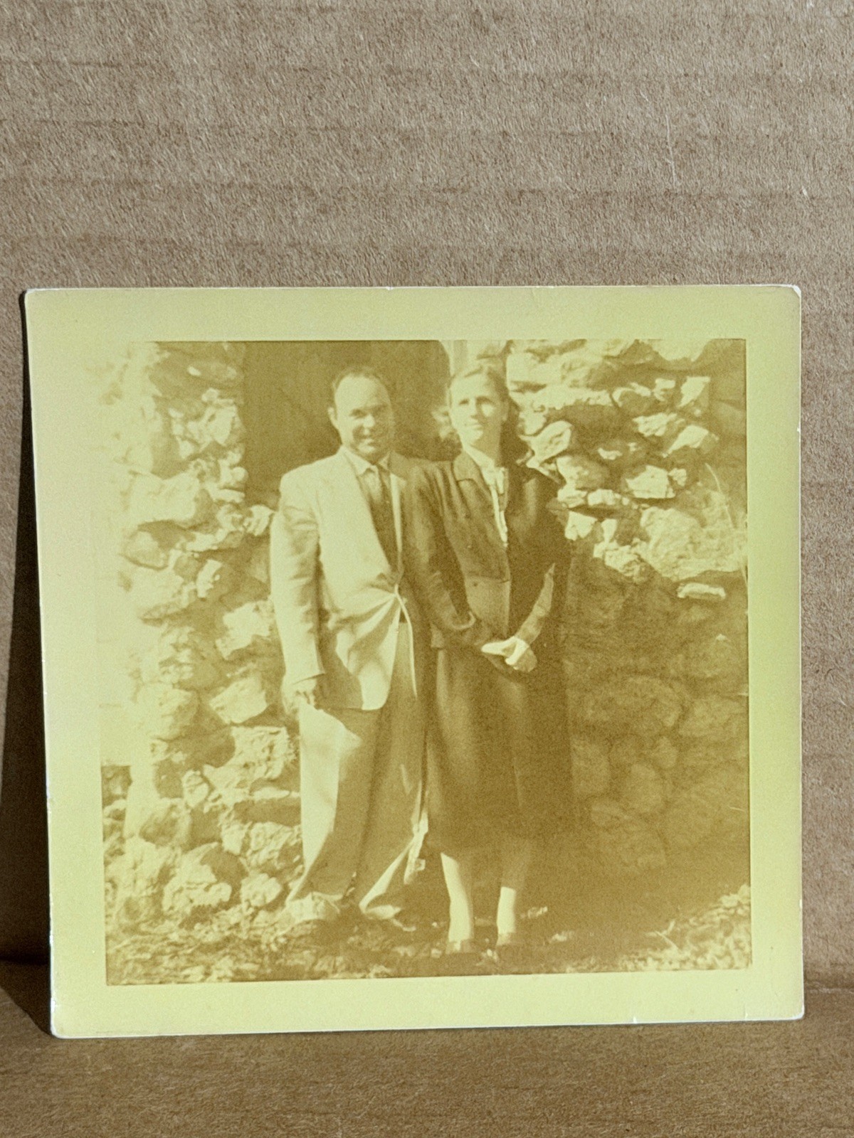 Ephemera Vintage 1954 Kodak Print Couple Outdoor Portrait Photo Ephemera Vintage 1954 Kodak Print Couple Outdoor Portrait Photo