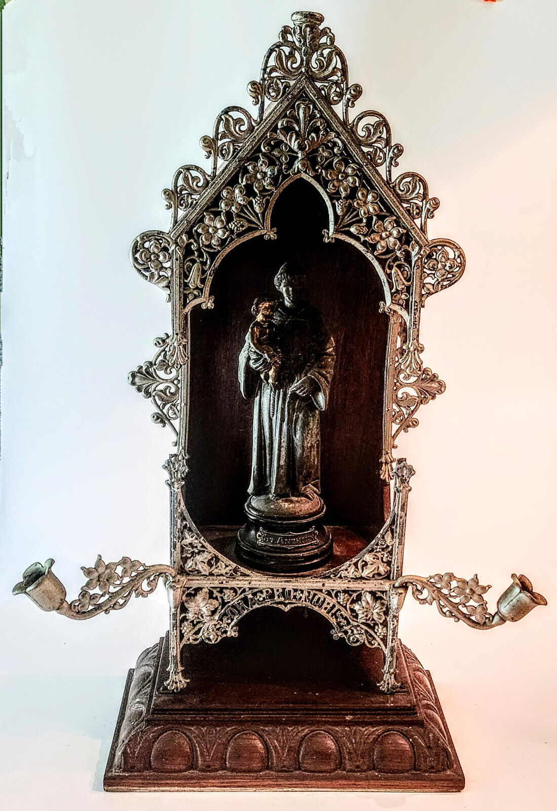 Antique 30\'s Christian Devotional Home Altar Shrine St Anthony Lost Item Prayer