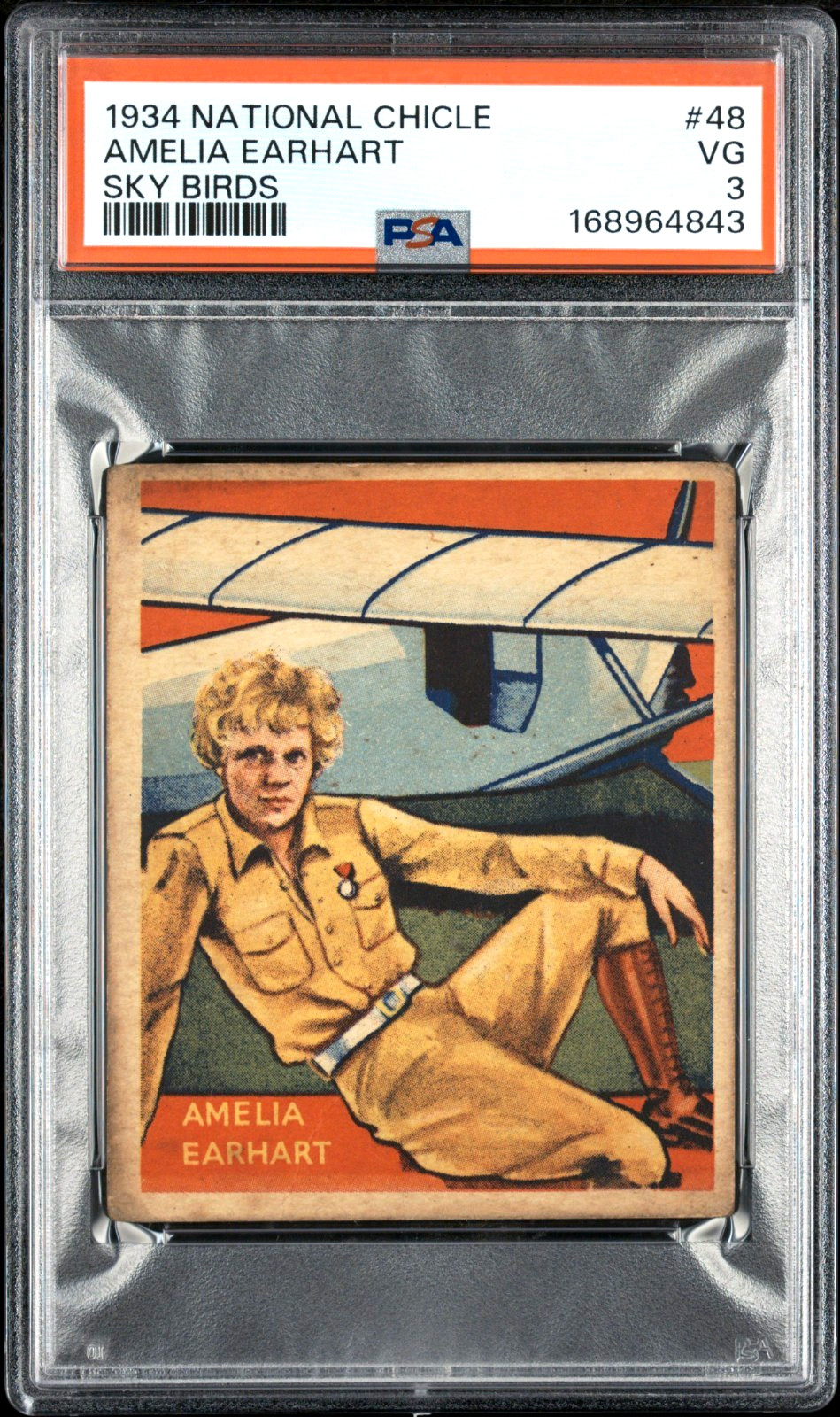 1934 National Chicle Sky Birds Amelia Earhart #36 PSA 3