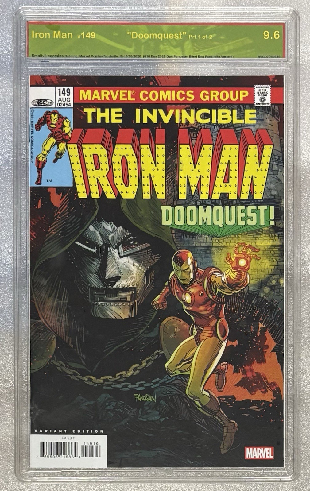 Iron Man #149 Facsimile Panosian Variant Doom 616 Day Mystery Bag Graded 9.6🔥🤓