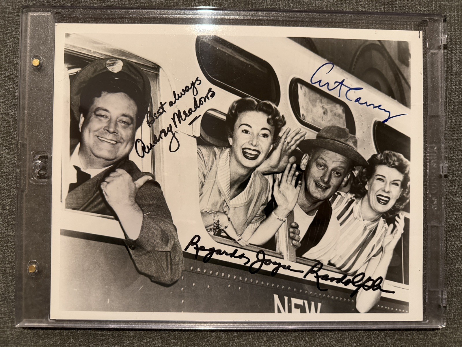 The Honeymooners CAST Signed (3) 8x10 Photo Meadows Carney Randolph AUTO JSA LOA