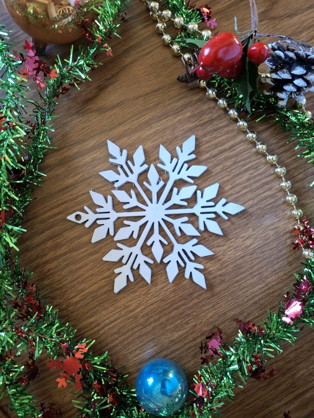 5 Inch Wooden Snowflake  Ornaments