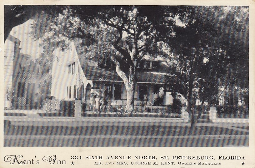 Kent\'s Inn St. Petersburg Florida FL 6th Ave. N. 1948 1940s Old Postcard