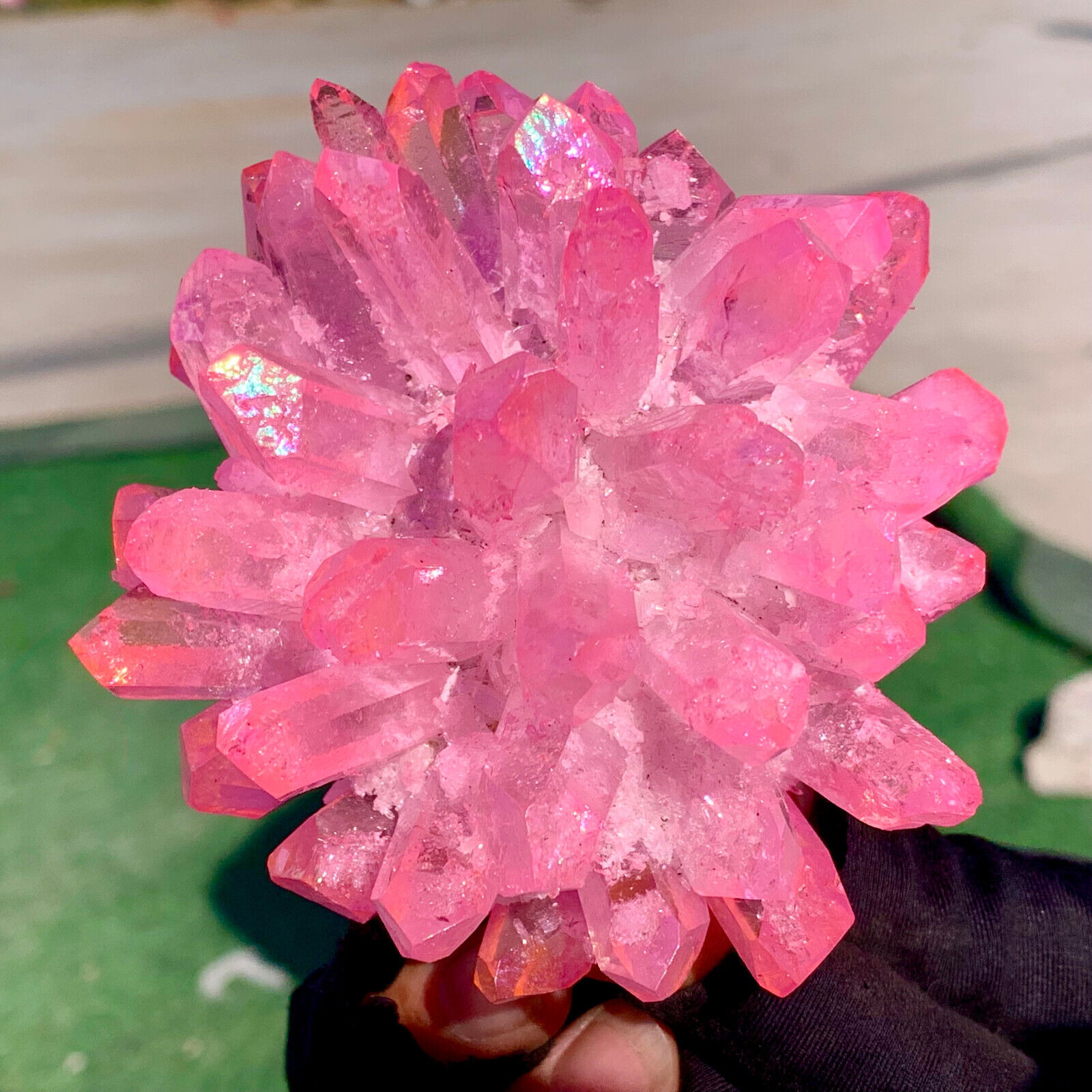 1.1LB Newly Discovered Pink Phantom Quartz Crystal Cluster Mineral Specimens