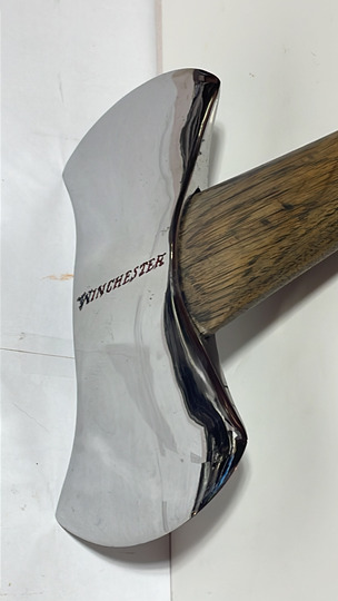 REAL REMASTERED 1920s WINCHESTER double bit axe.  crisp stamp, custom handle