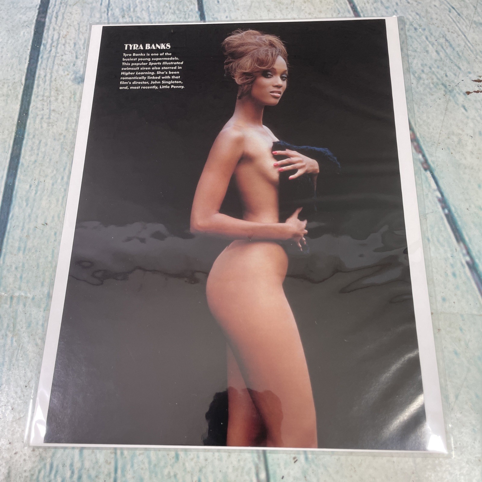 1997 Sexy Tyra Banks Legs Hot Body Vtg Print Ad/Poster Pinup Art Magazine Page 1997 Sexy Tyra Banks Legs Hot Body Vtg Print Ad/Poster Pinup Art Magazine Page