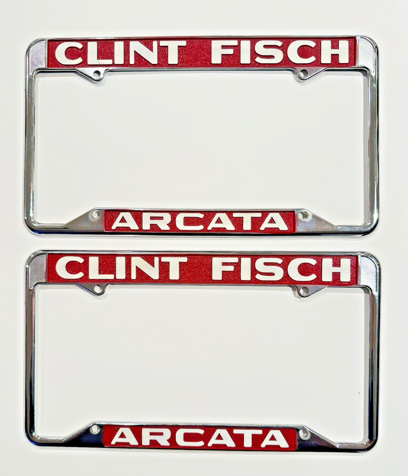VTG Arcata California Clint Fisch Studebaker Dealership License Plate Frames
