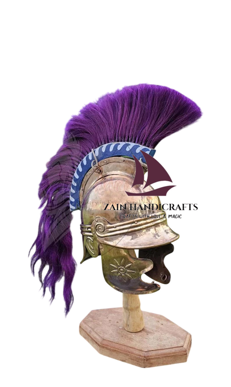 ZAIN Bronze Attic Thracian Helmet Ancient Greek Warrior Style W/Horsehair Crest