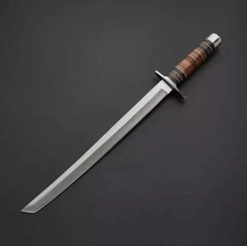 Custom Handmade Carbon Steel Blade Short Katana Sword Hunting | Camping Sword