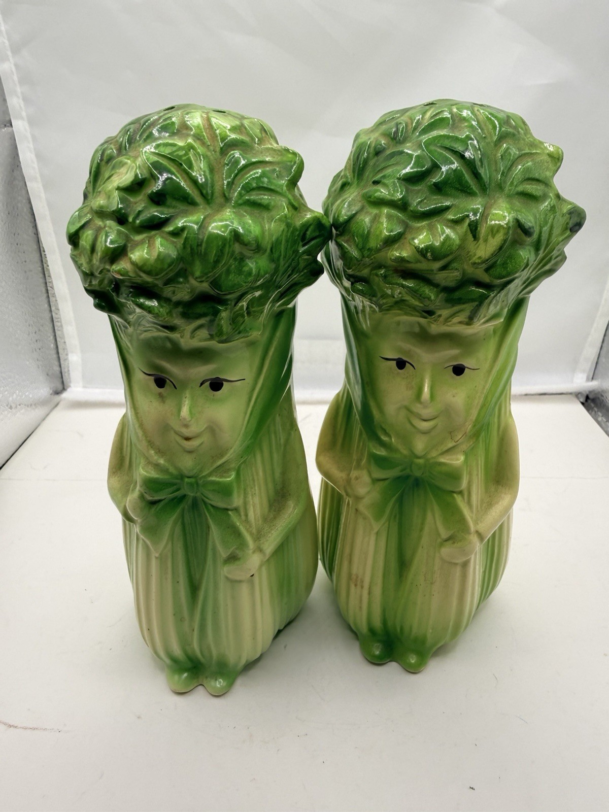 Vtg Anthropomorphic Celery Salt Pepper Shakers Made In Japan Mid Century Vtg Anthropomorphic Celery Salt Pepper Shakers Made In Japan Mid Century