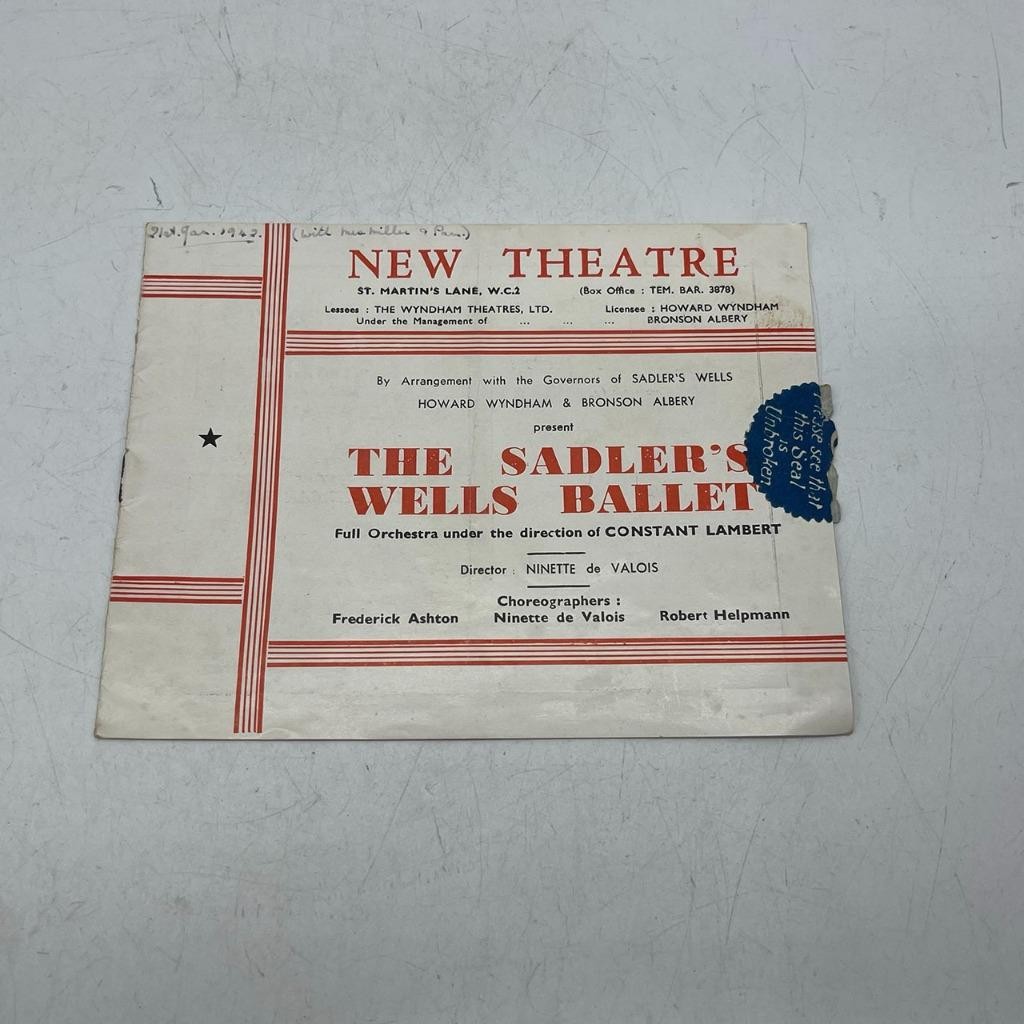 Playbill Theater Program New Theatre The Sadler's Well Ballet Playbill Theater Program New Theatre The Sadler's Well Ballet