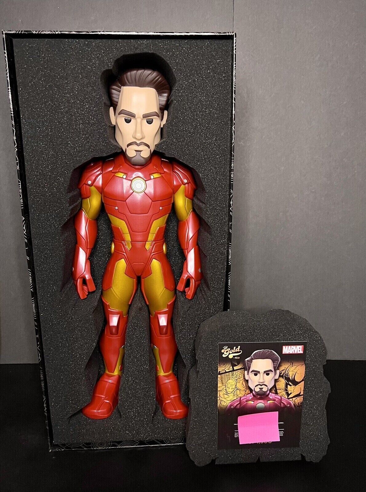 FUNKO GOLD MARVEL VEVE IRON MAN 18” VINYL FIGURE WITH CODE IN HAND LIMITED 3000