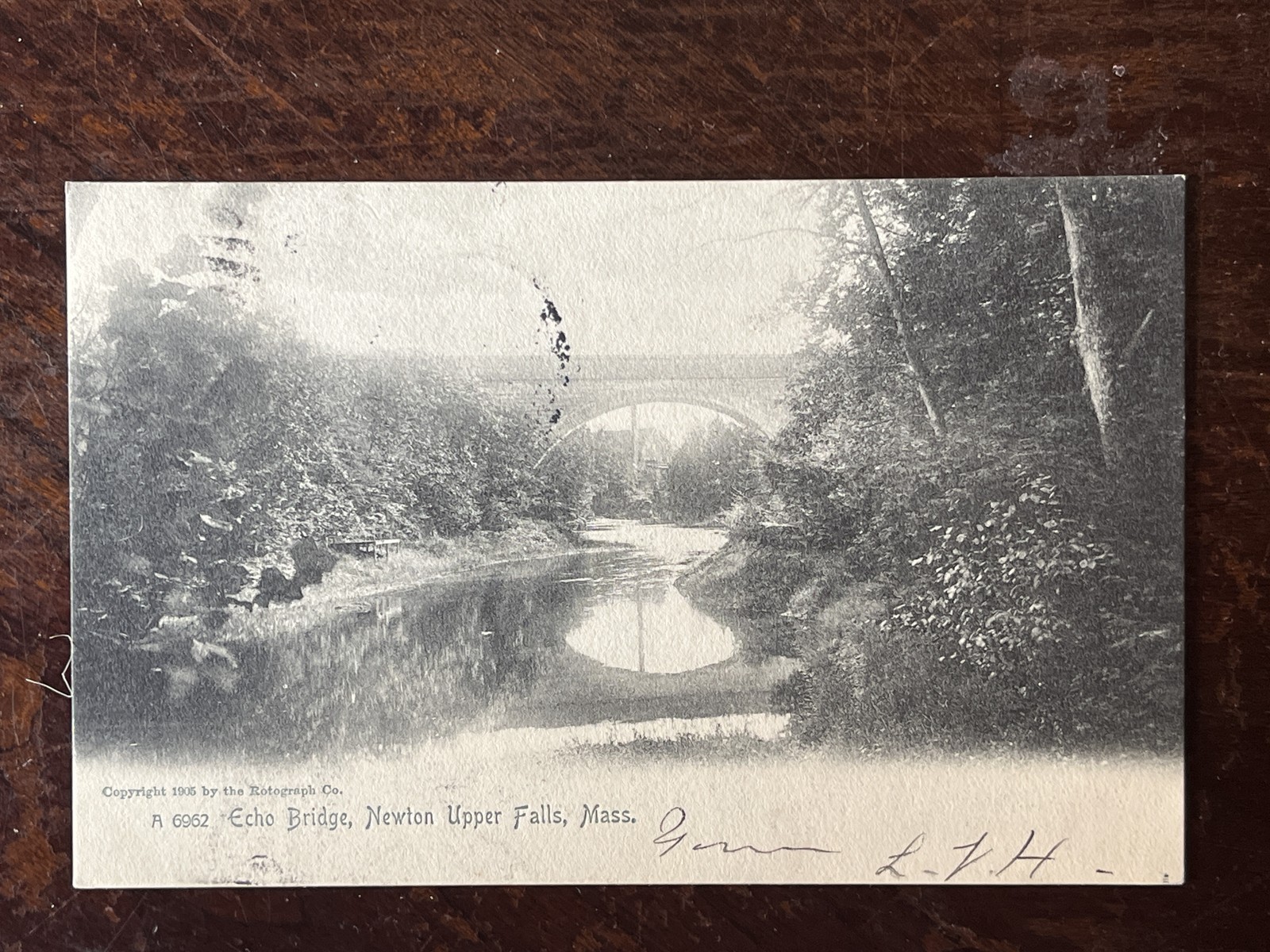 Echo Bridge Newton Upper Falls MA Middlesex Co 1905 Postcard Posted