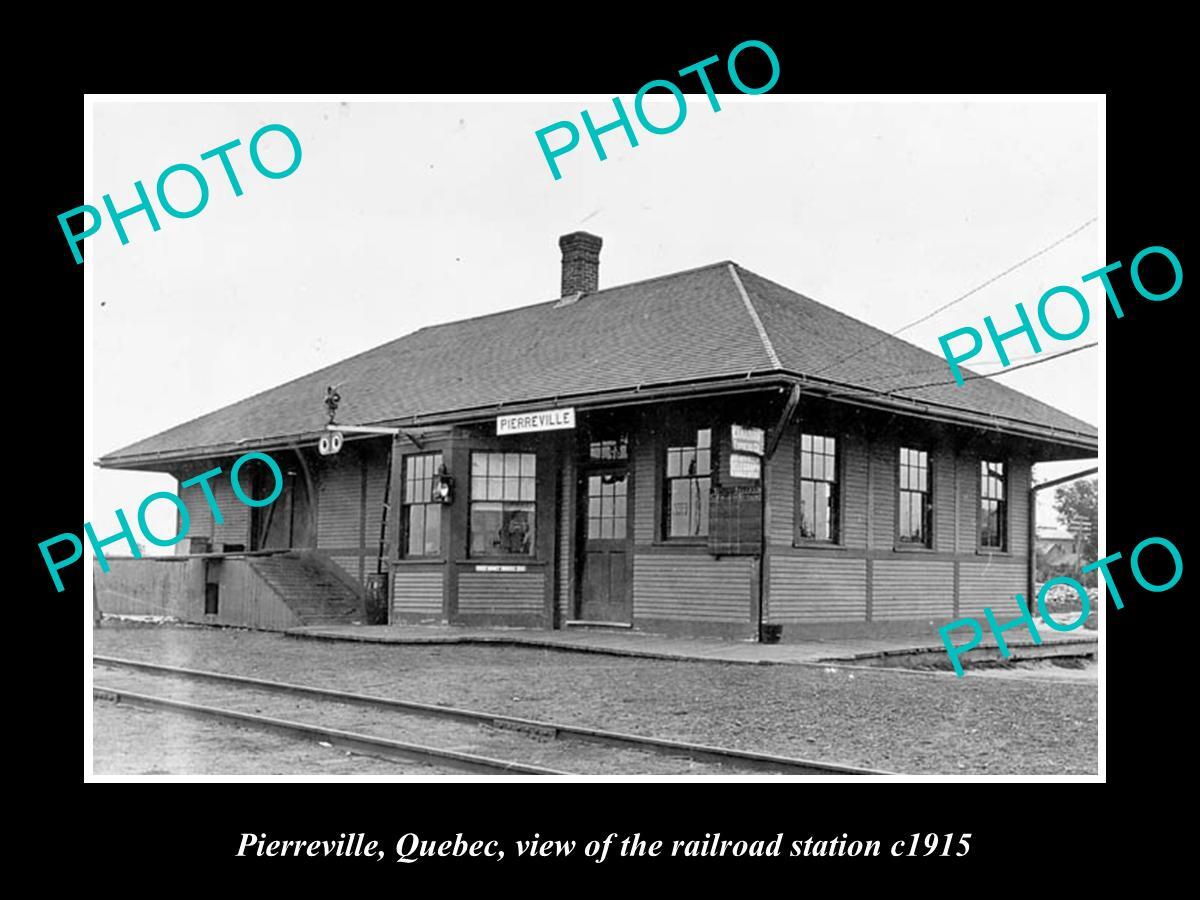 OLD LARGE HISTORIC PHOTO OF PIERREVILLE QUEBEC CANADA THE RAILWAY STATION c1915 OLD LARGE HISTORIC PHOTO OF PIERREVILLE QUEBEC CANADA THE RAILWAY STATION c1915