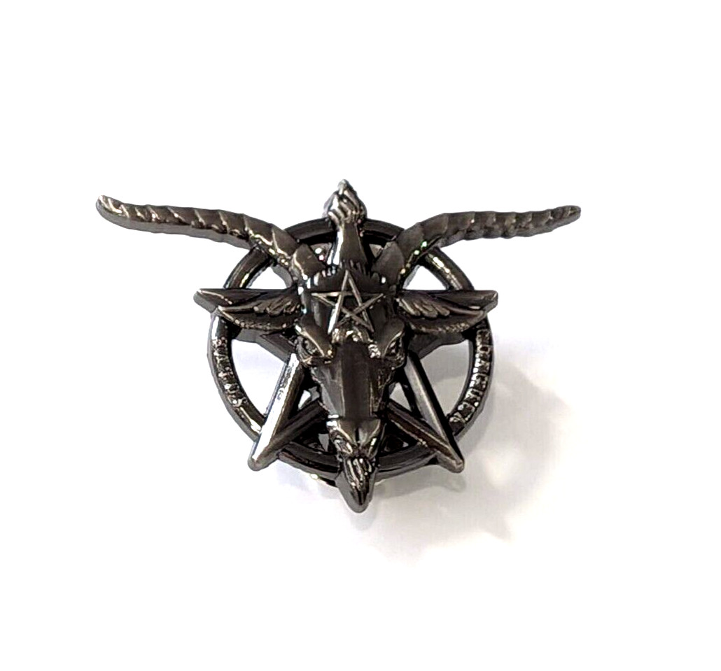 Hail Satan Satanic Pentagram Baphomet Goat's Head 666 Devil Premium Enamel Pin
