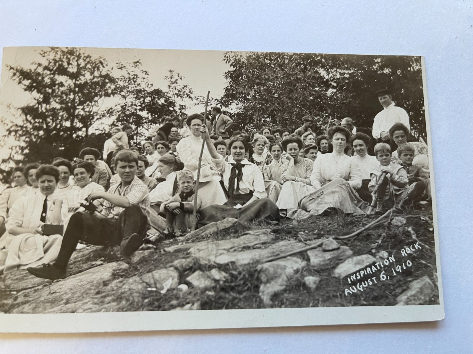 Tucson Arizona 1910 Real Photo Postcard Of Women's Camp On Rock Tucson Arizona 1910 Real Photo Postcard Of Women's Camp On Rock